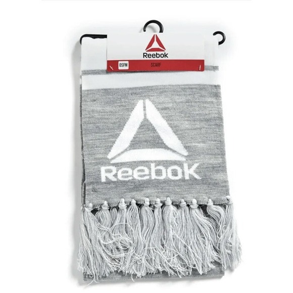 Reebok Rally Knitted Scarf New Gray Unisex Athletic Grey Cold Winter Snow Shoe - Picture 3 of 3